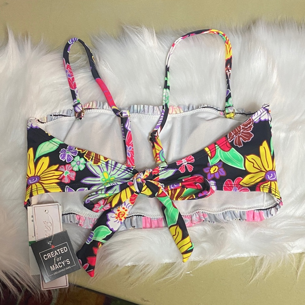 Salt & cove penny lane smocked bandeau bikini top - Picture 2 of 6